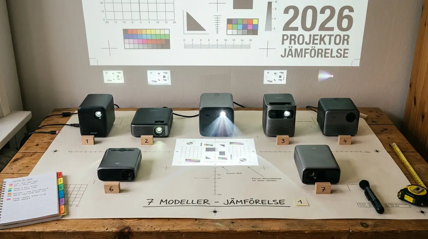 Portabel projektor 2026: jämför 7 modeller